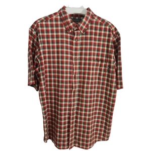 WOOLRICH Red Green Plaid Short Sleeve Button-Up Shirt – size large